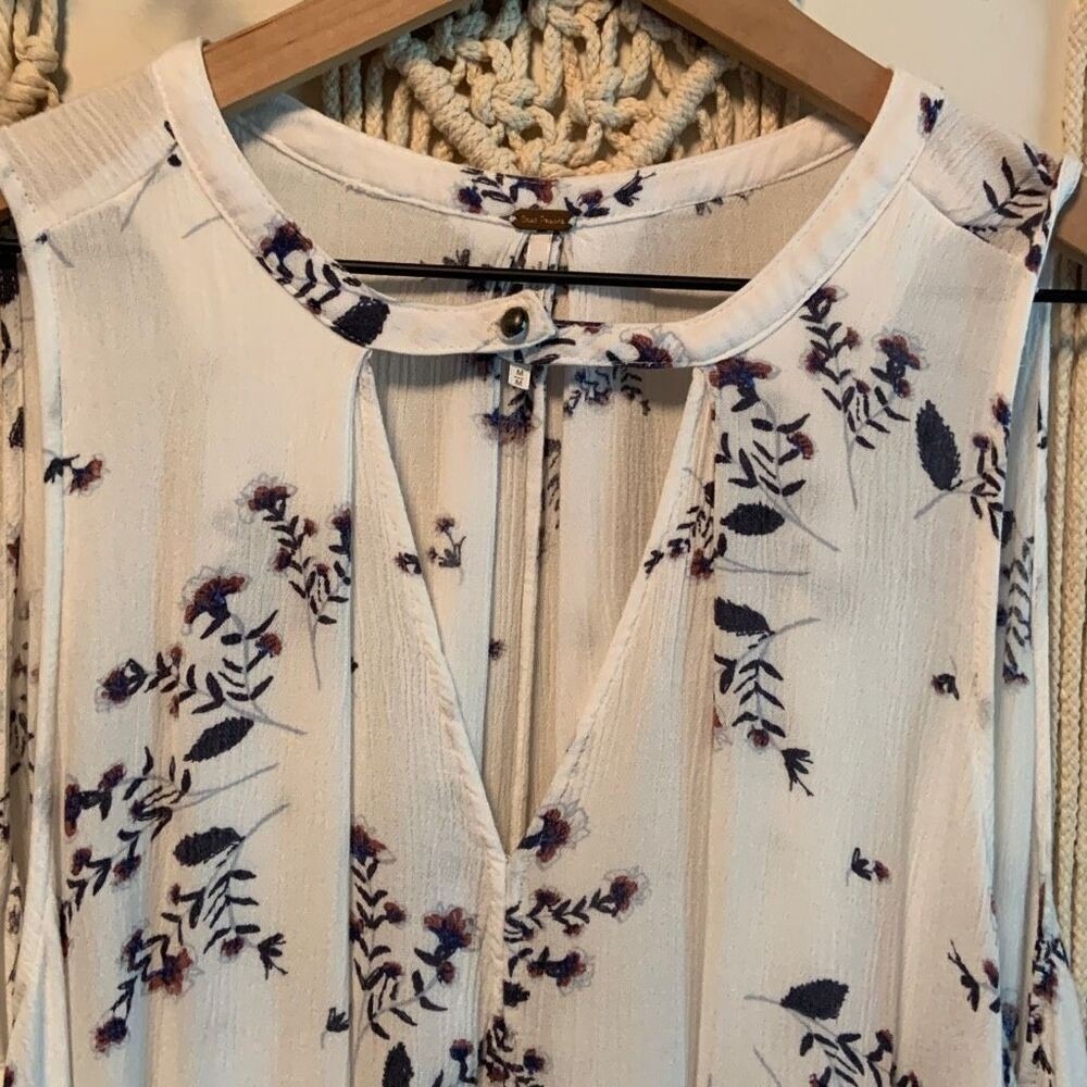 FREE PEOPLE Women's Snap Out Of It Floral Swing Mini Tunic Dress Pockets Medium - Picture 3 of 12